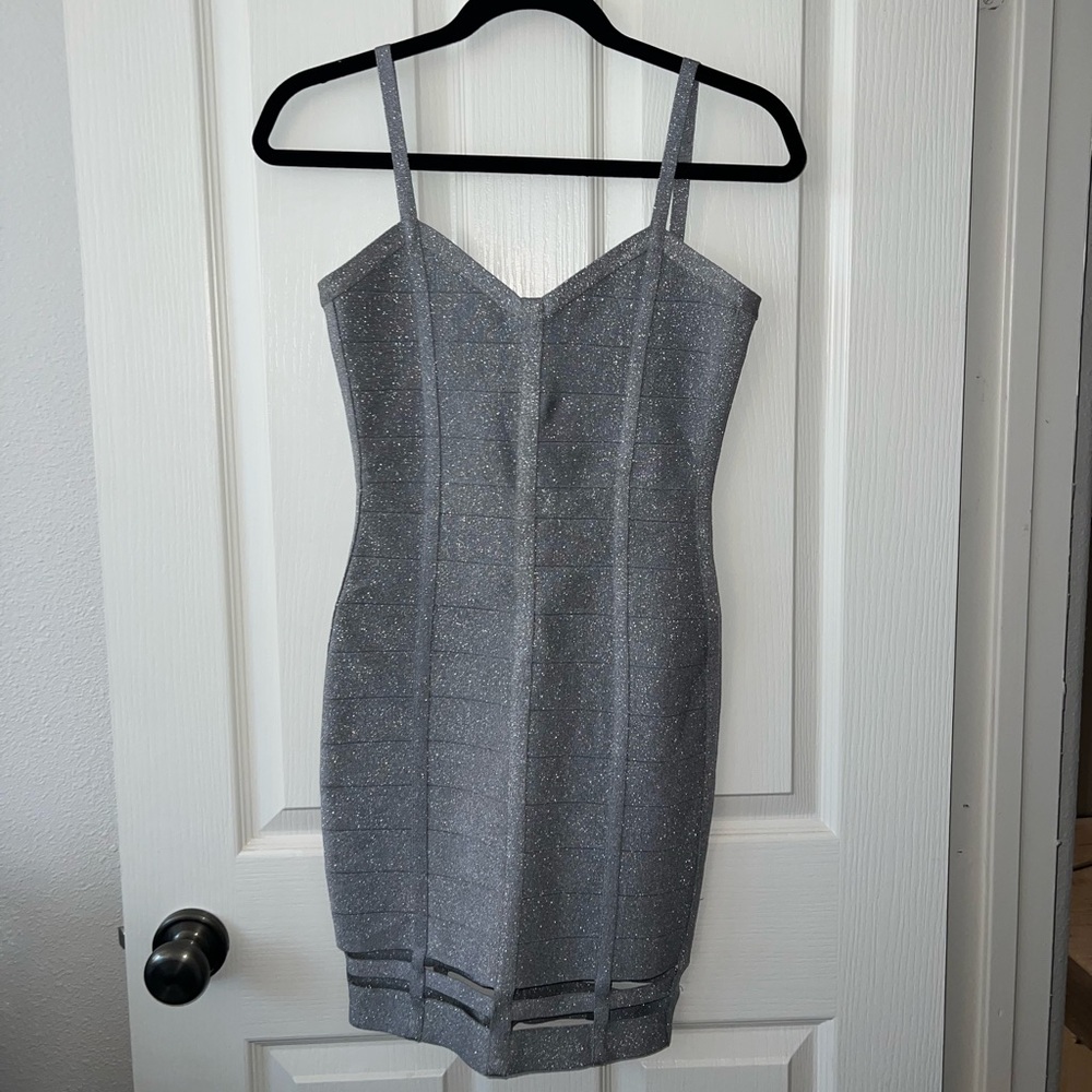 Silver shimmery cocktail dress